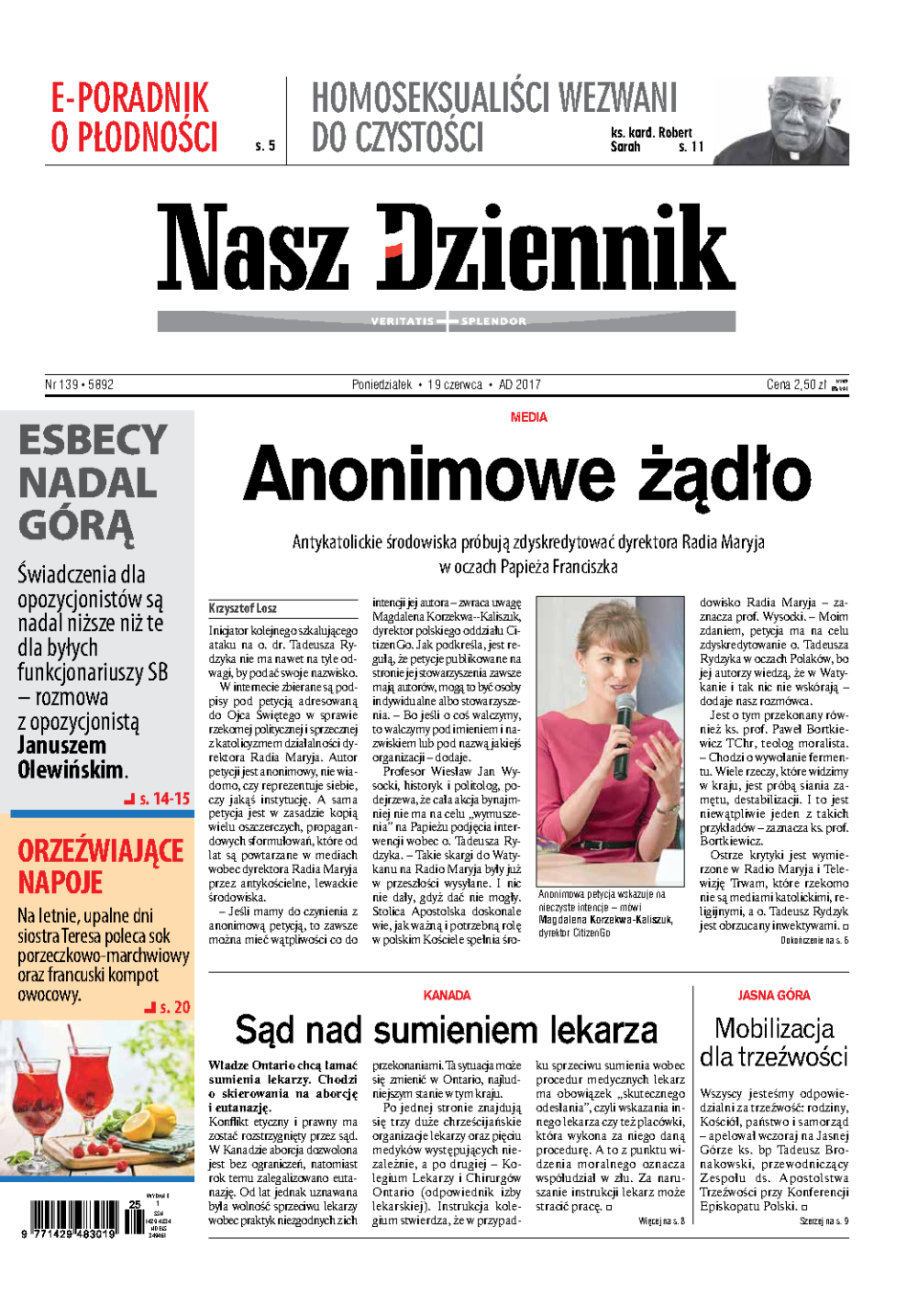 Nasz Dziennik z dnia 19.06.2017 wydanie PDF
