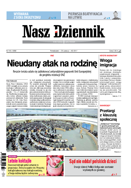 Nasz Dziennik z dnia 26.06.2017 wydanie PDF