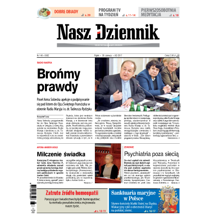 Nasz Dziennik z dnia 30.06.2017 wydanie PDF