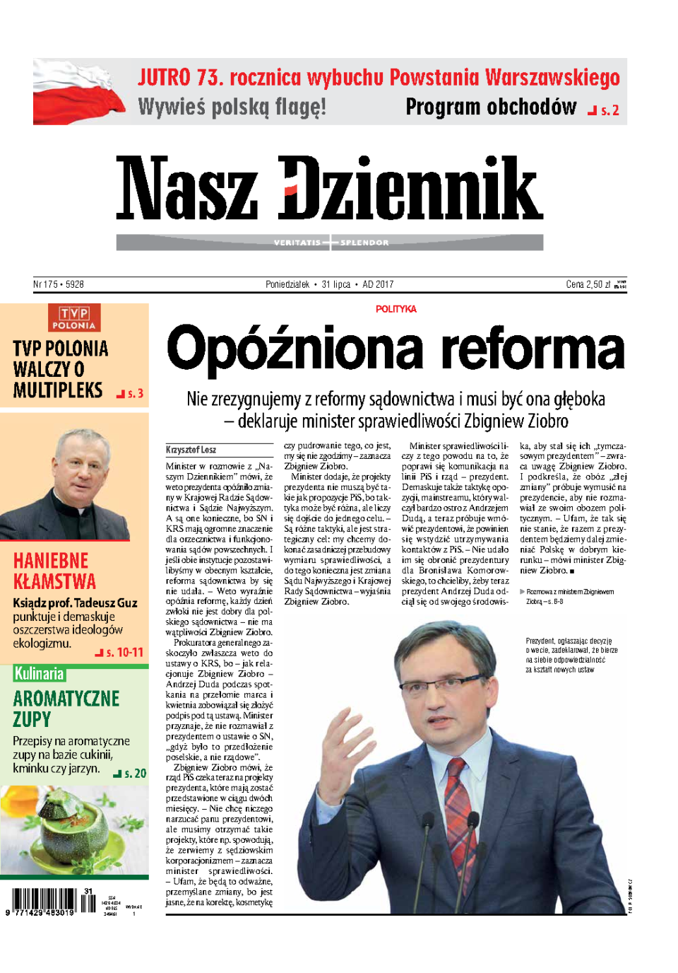 Nasz Dziennik z dnia 31.07.2017 wydanie PDF