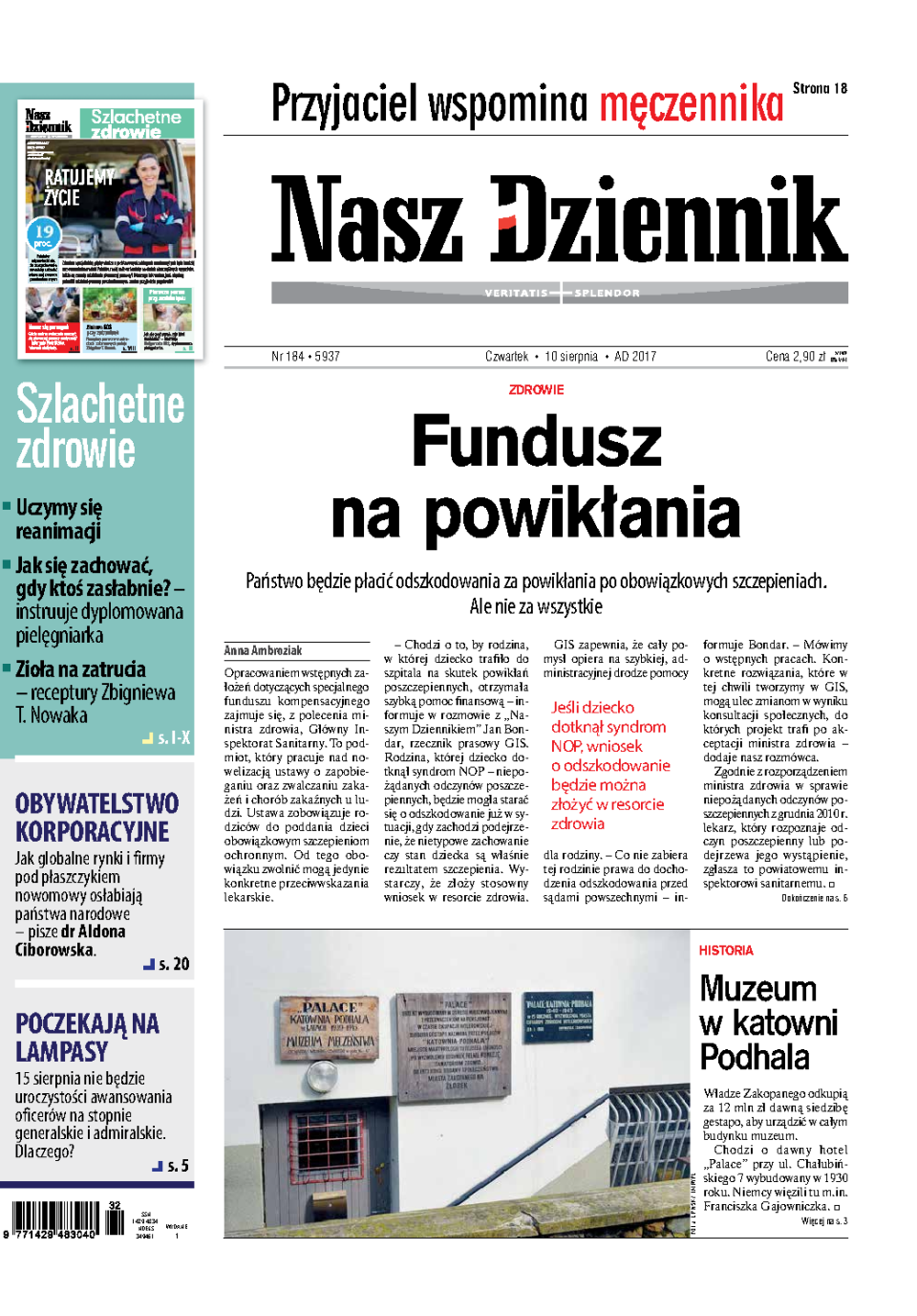 Nasz Dziennik z dnia 10.08.2017 wydanie PDF