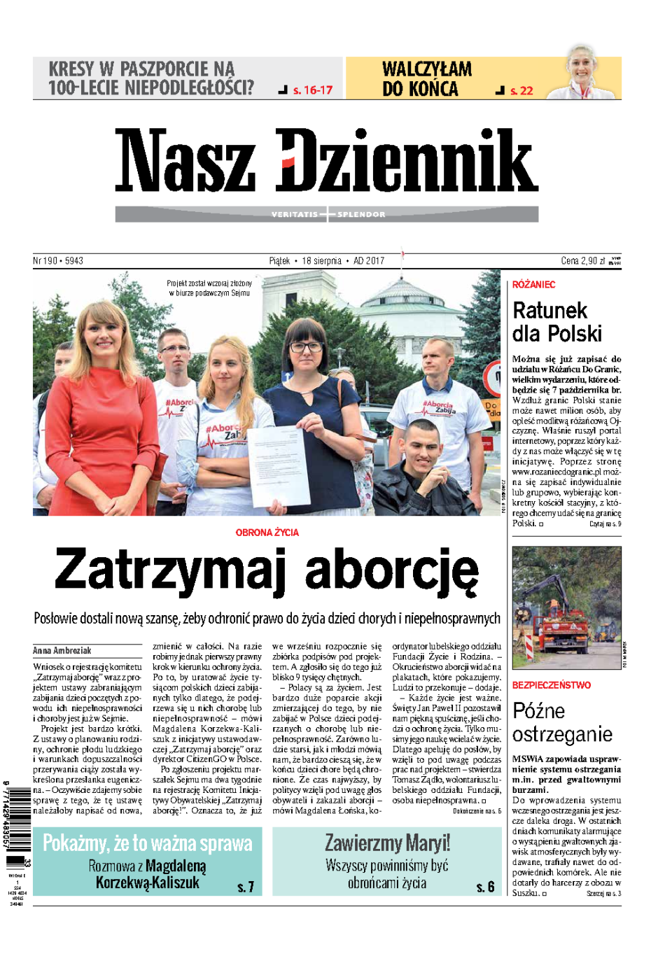 Nasz Dziennik z dnia 18.08.2017 wydanie PDF
