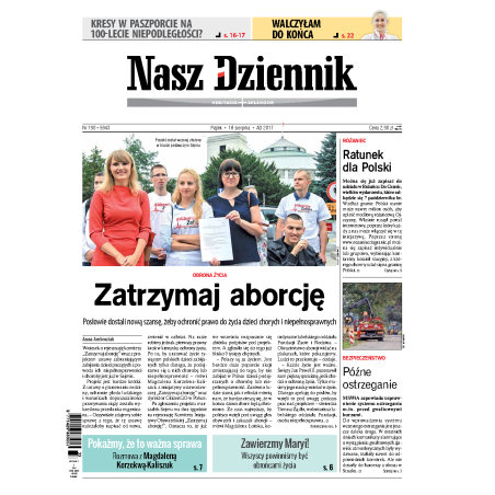 Nasz Dziennik z dnia 18.08.2017 wydanie PDF