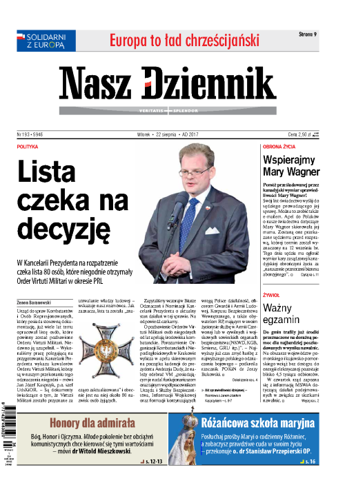 Nasz Dziennik z dnia 22.08.2017 wydanie PDF