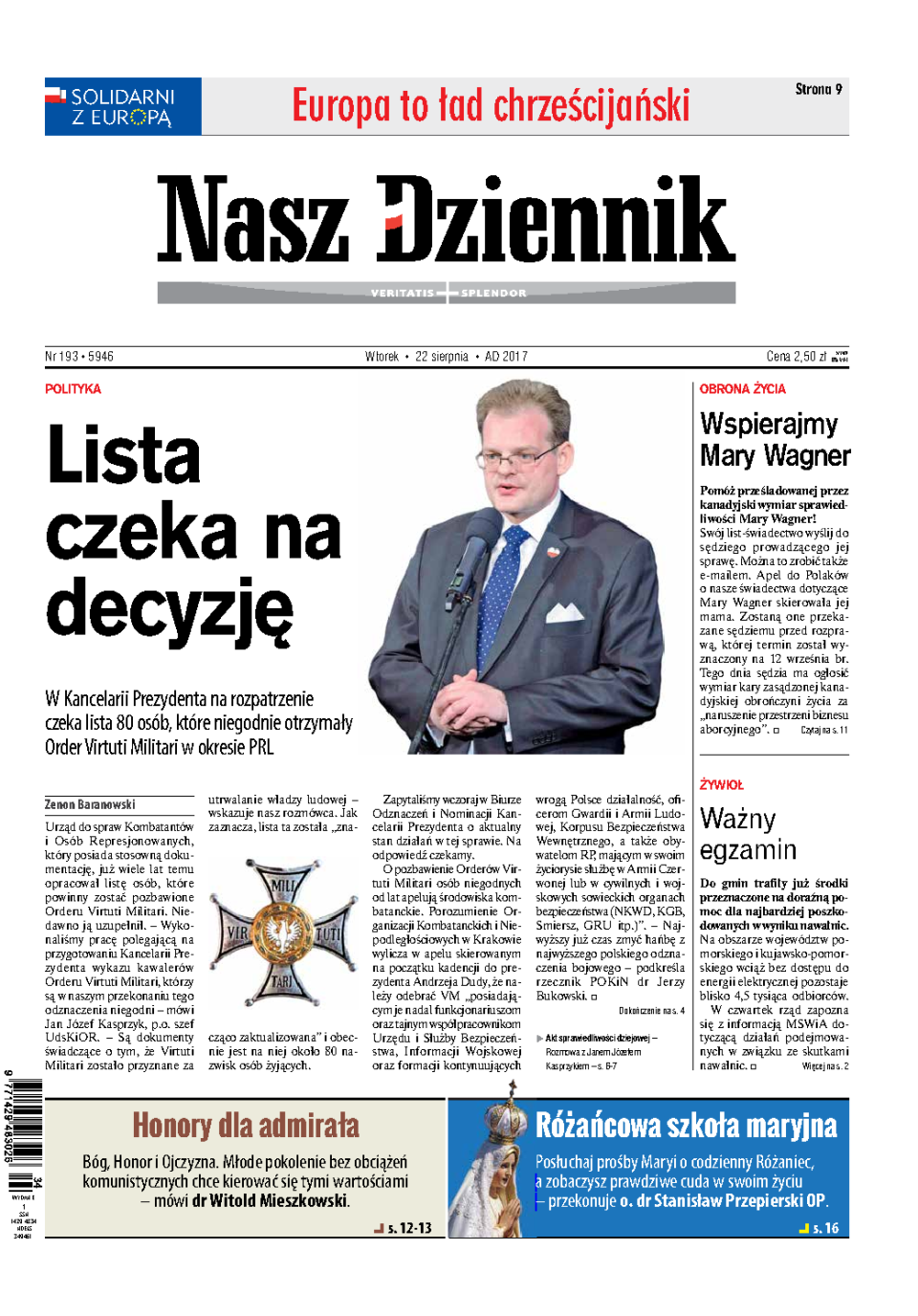 Nasz Dziennik z dnia 22.08.2017 wydanie PDF
