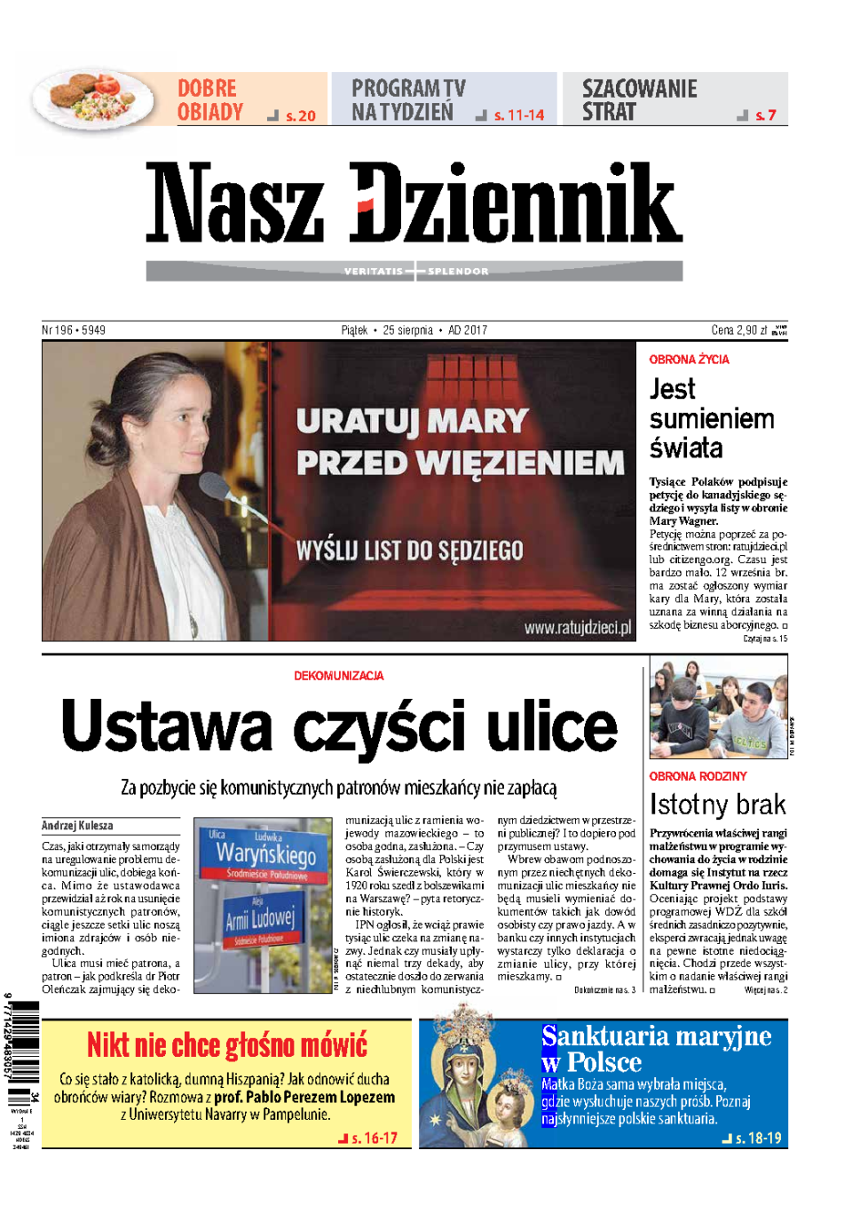 Nasz Dziennik z dnia 25.08.2017 wydanie PDF