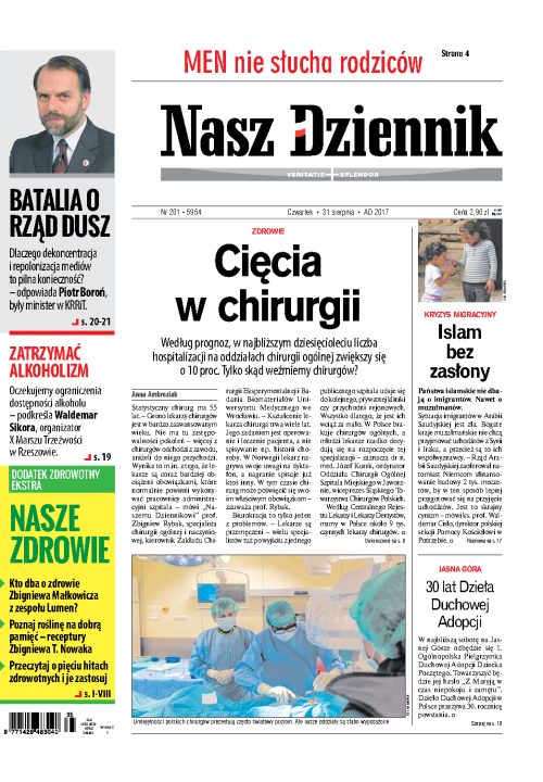 Nasz Dziennik z dnia 31.08.2017 wydanie PDF