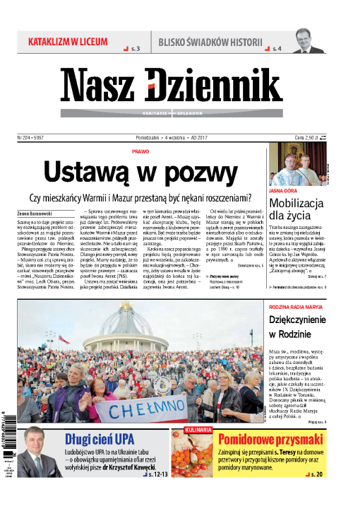 Nasz Dziennik z dnia 04.09.2017 wydanie PDF