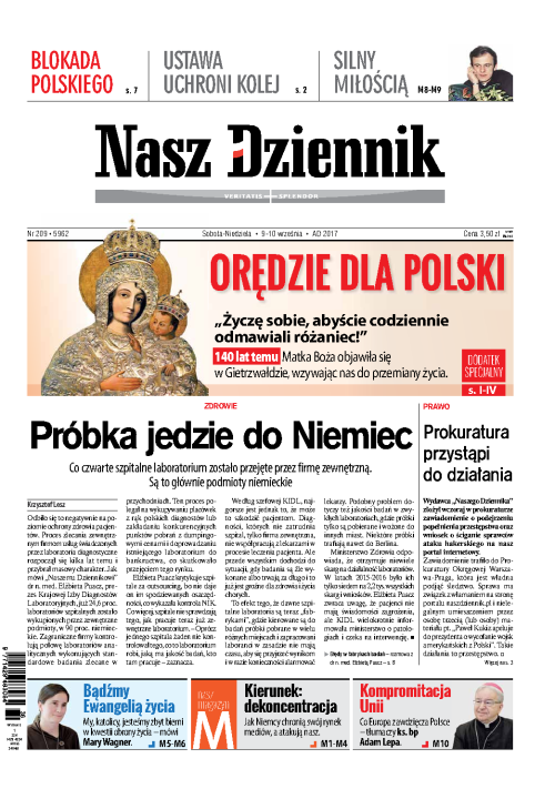 Nasz Dziennik z dnia 09.09.2017 wydanie PDF