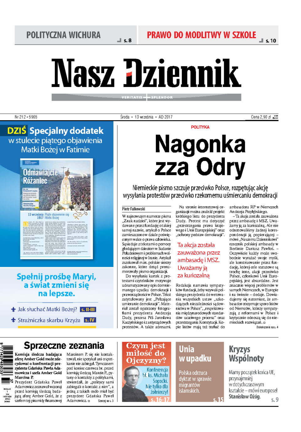 Nasz Dziennik z dnia 13.09.2017 wydanie PDF