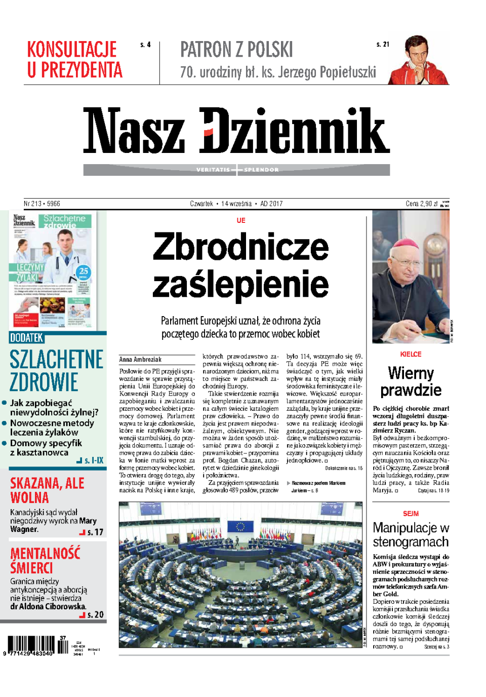 Nasz Dziennik z dnia 14.09.2017 wydanie PDF