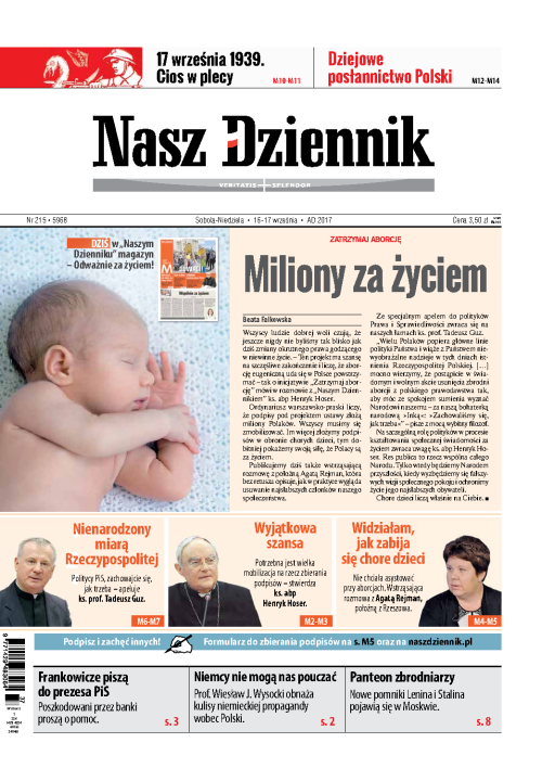 Nasz Dziennik z dnia 16.09.2017 wydanie PDF