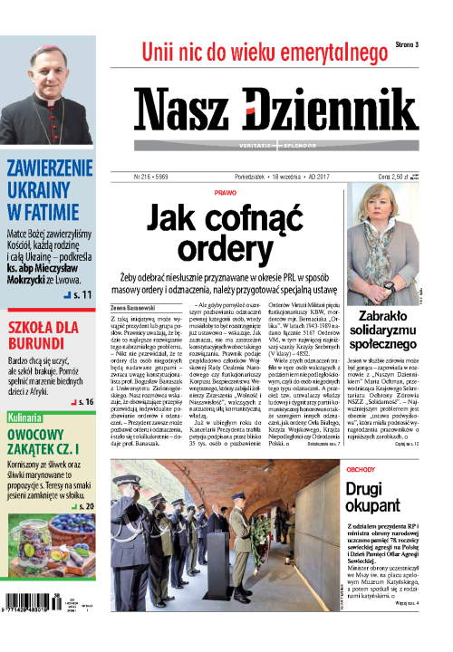 Nasz Dziennik z dnia 18.09.2017 wydanie PDF