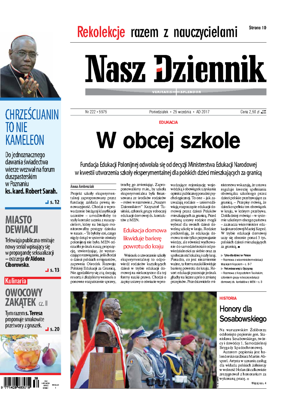 Nasz Dziennik z dnia 25.09.2017 wydanie PDF