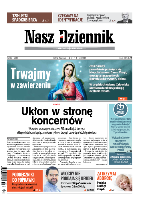 Nasz Dziennik z dnia 30.09.2017 wydanie PDF