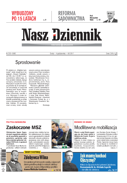 Nasz Dziennik z dnia 04.10.2017 wydanie PDF