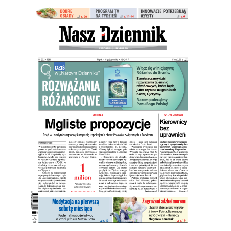Nasz Dziennik z dnia 06.10.2017 wydanie PDF