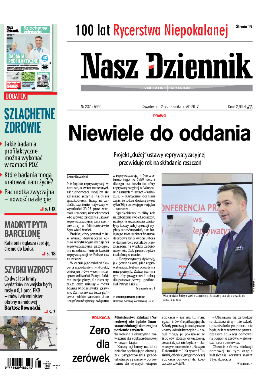 Nasz Dziennik z dnia 12.10.2017 wydanie PDF