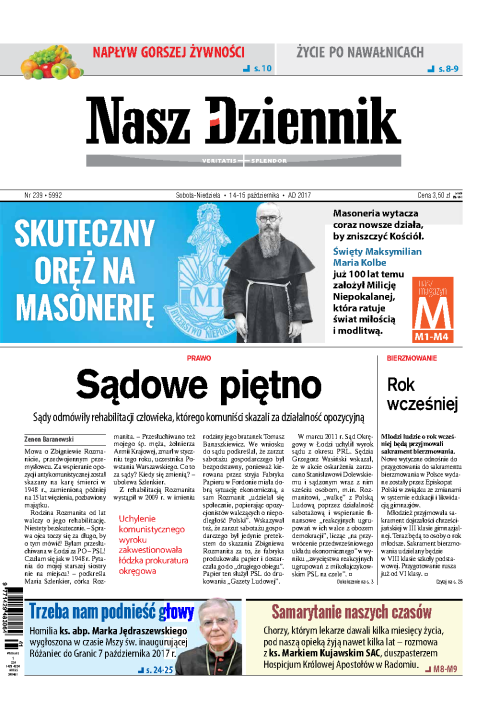 Nasz Dziennik z dnia 14.10.2017 wydanie PDF