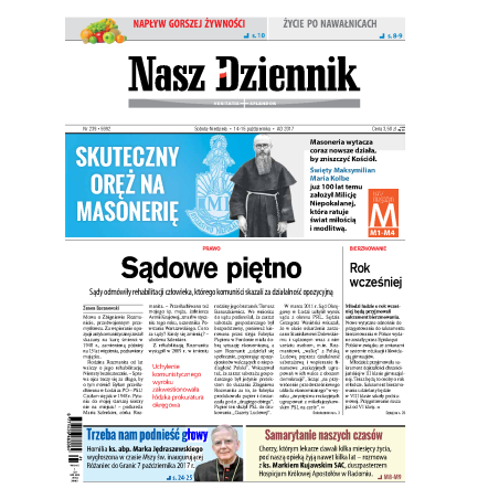 Nasz Dziennik z dnia 14.10.2017 wydanie PDF
