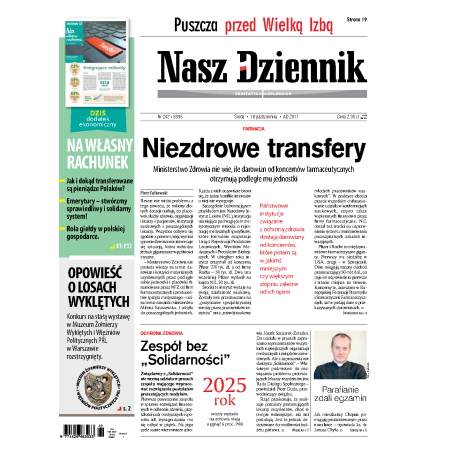 Nasz Dziennik z dnia 18.10.2017 wydanie PDF