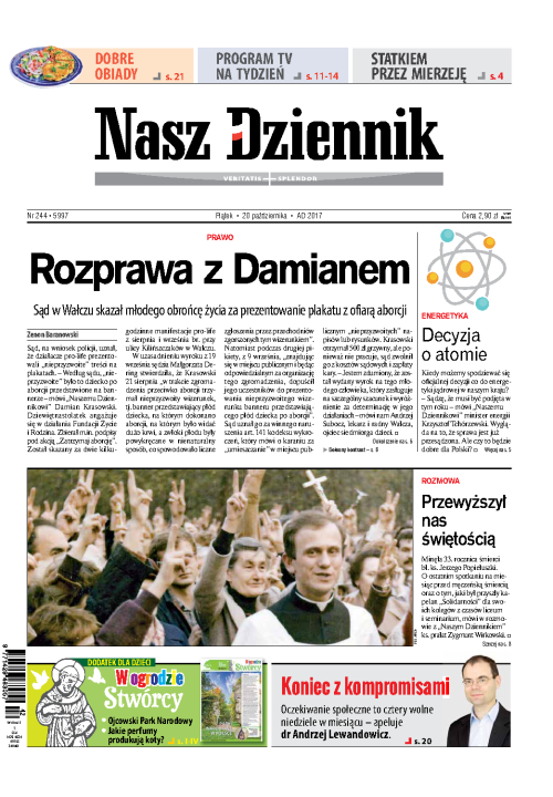 Nasz Dziennik z dnia 20.10.2017 wydanie PDF
