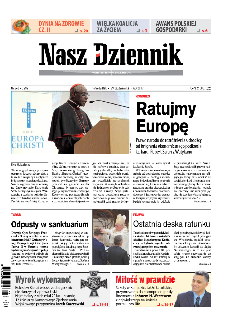 Nasz Dziennik z dnia 23.10.2017 wydanie PDF