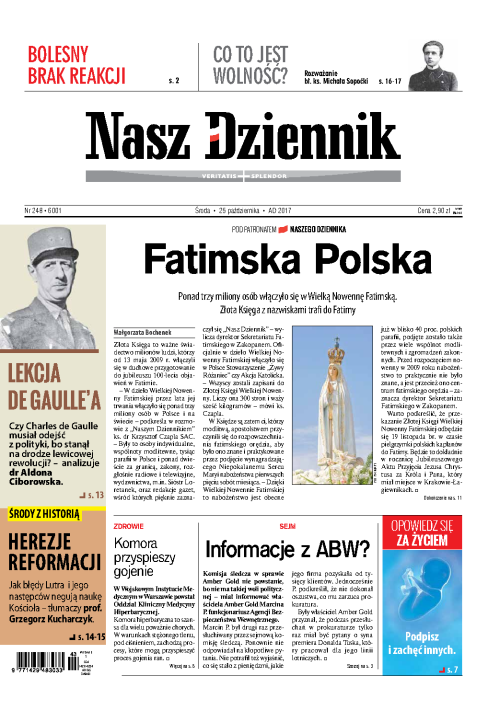 Nasz Dziennik z dnia 25.10.2017 wydanie PDF
