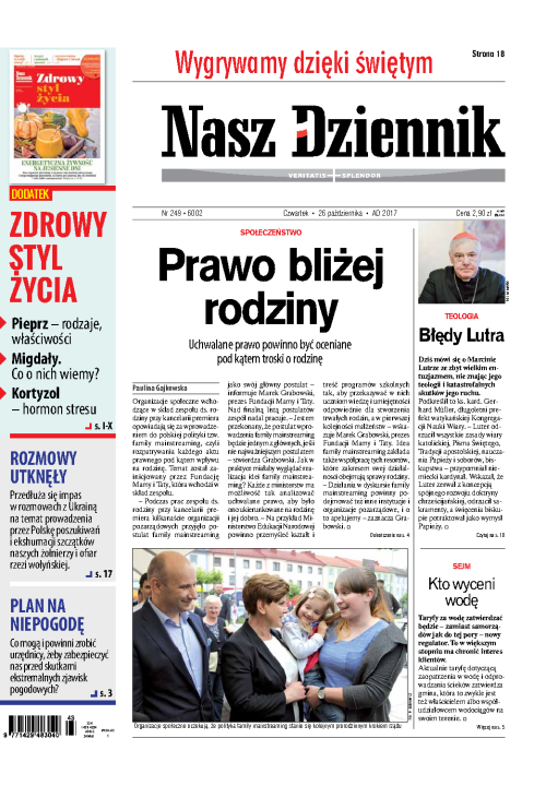 Nasz Dziennik z dnia 26.10.2017 wydanie PDF