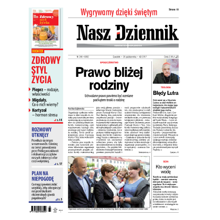 Nasz Dziennik z dnia 26.10.2017 wydanie PDF