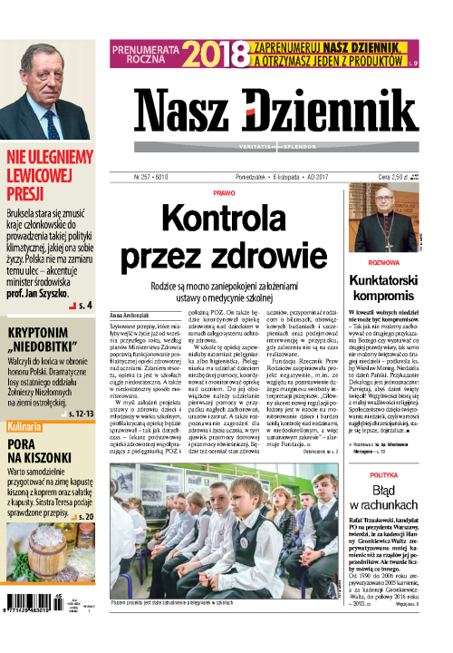 Nasz Dziennik z dnia 06.11.2017 wydanie PDF