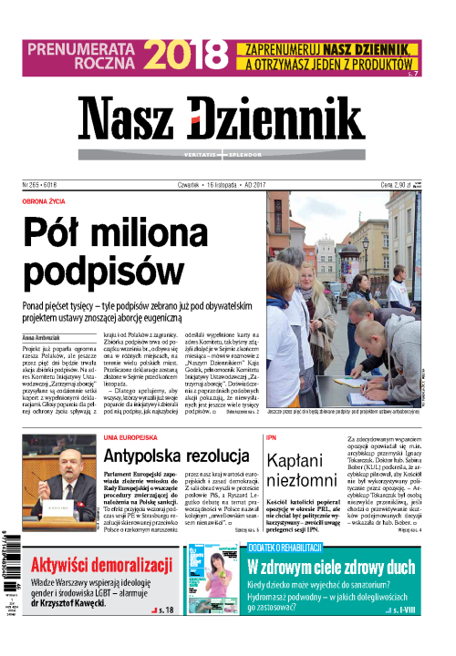 Nasz Dziennik z dnia 16.11.2017 wydanie PDF