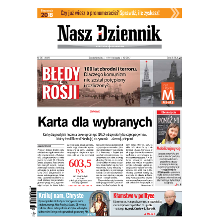 Nasz Dziennik z dnia 18.11.2017 wydanie PDF