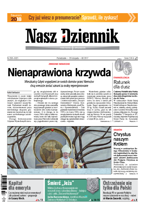 Nasz Dziennik z dnia 20.11.2017 wydanie PDF
