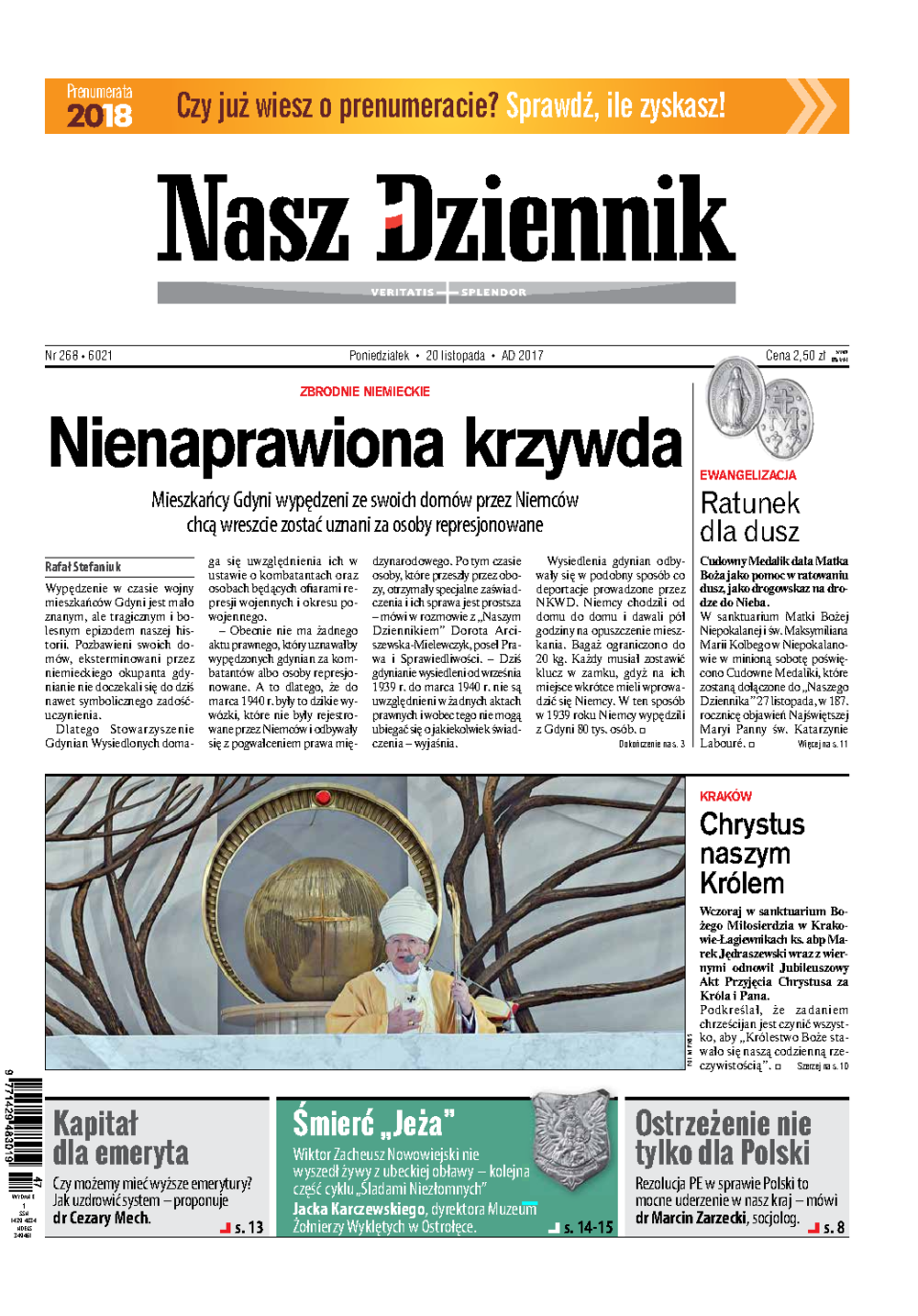 Nasz Dziennik z dnia 20.11.2017 wydanie PDF