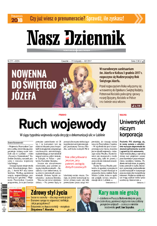 Nasz Dziennik z dnia 23.11.2017 wydanie PDF