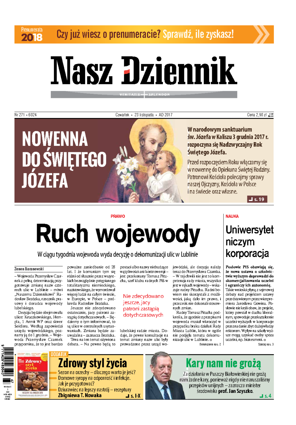 Nasz Dziennik z dnia 23.11.2017 wydanie PDF