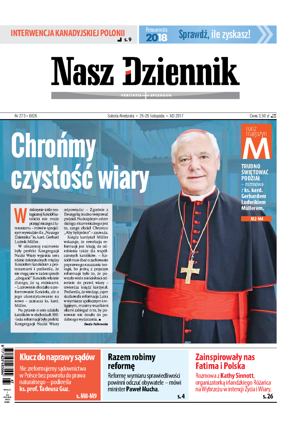 Nasz Dziennik z dnia 25.11.2017 wydanie PDF