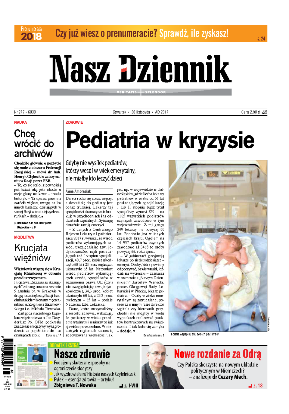 Nasz Dziennik z dnia 30.11.2017 wydanie PDF