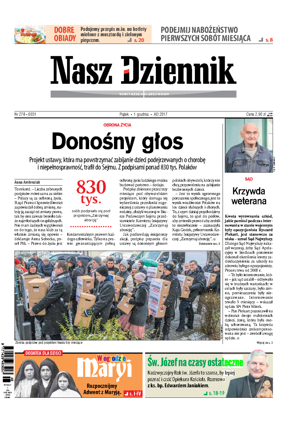Nasz Dziennik z dnia 01.12.2017 wydanie PDF