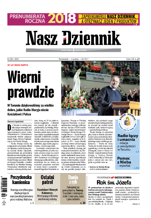 Nasz Dziennik z dnia 04.12.2017 wydanie PDF