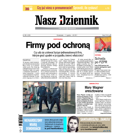 Nasz Dziennik z dnia 11.12.2017 wydanie PDF