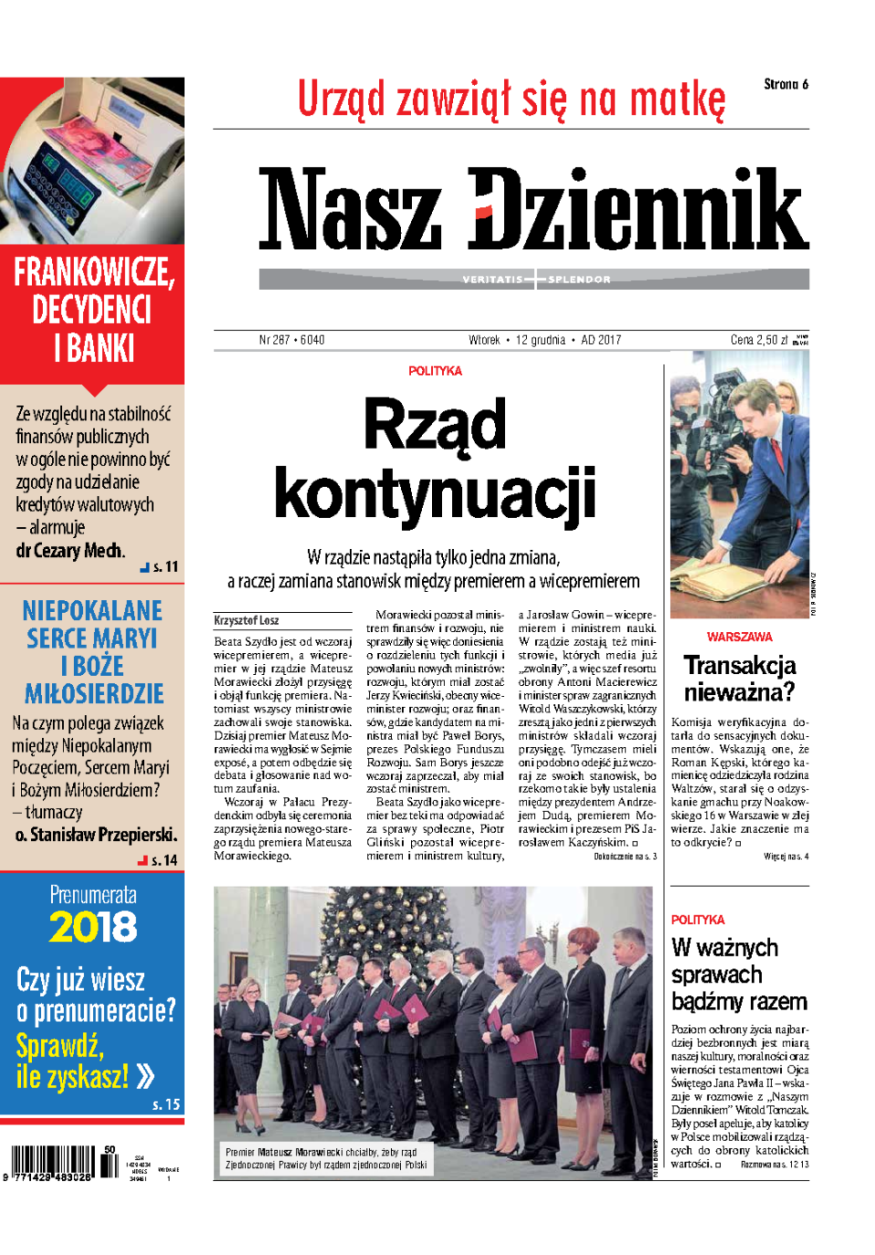 Nasz Dziennik z dnia 12.12.2017 wydanie PDF