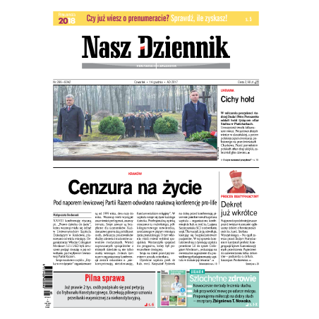 Nasz Dziennik z dnia 14.12.2017 wydanie PDF