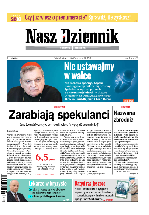 Nasz Dziennik z dnia 16.12.2017 wydanie PDF