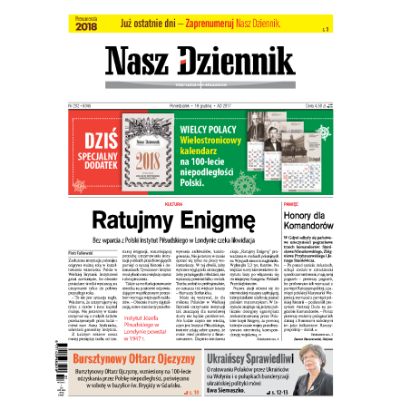 Nasz Dziennik z dnia 18.12.2017 wydanie PDF