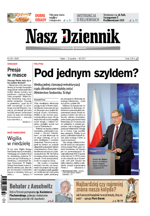 Nasz Dziennik z dnia 22.12.2017 wydanie PDF