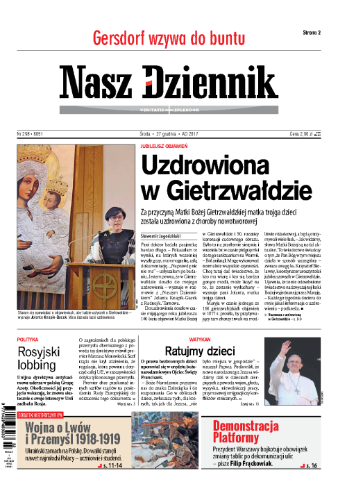 Nasz Dziennik z dnia 27.12.2017 wydanie PDF