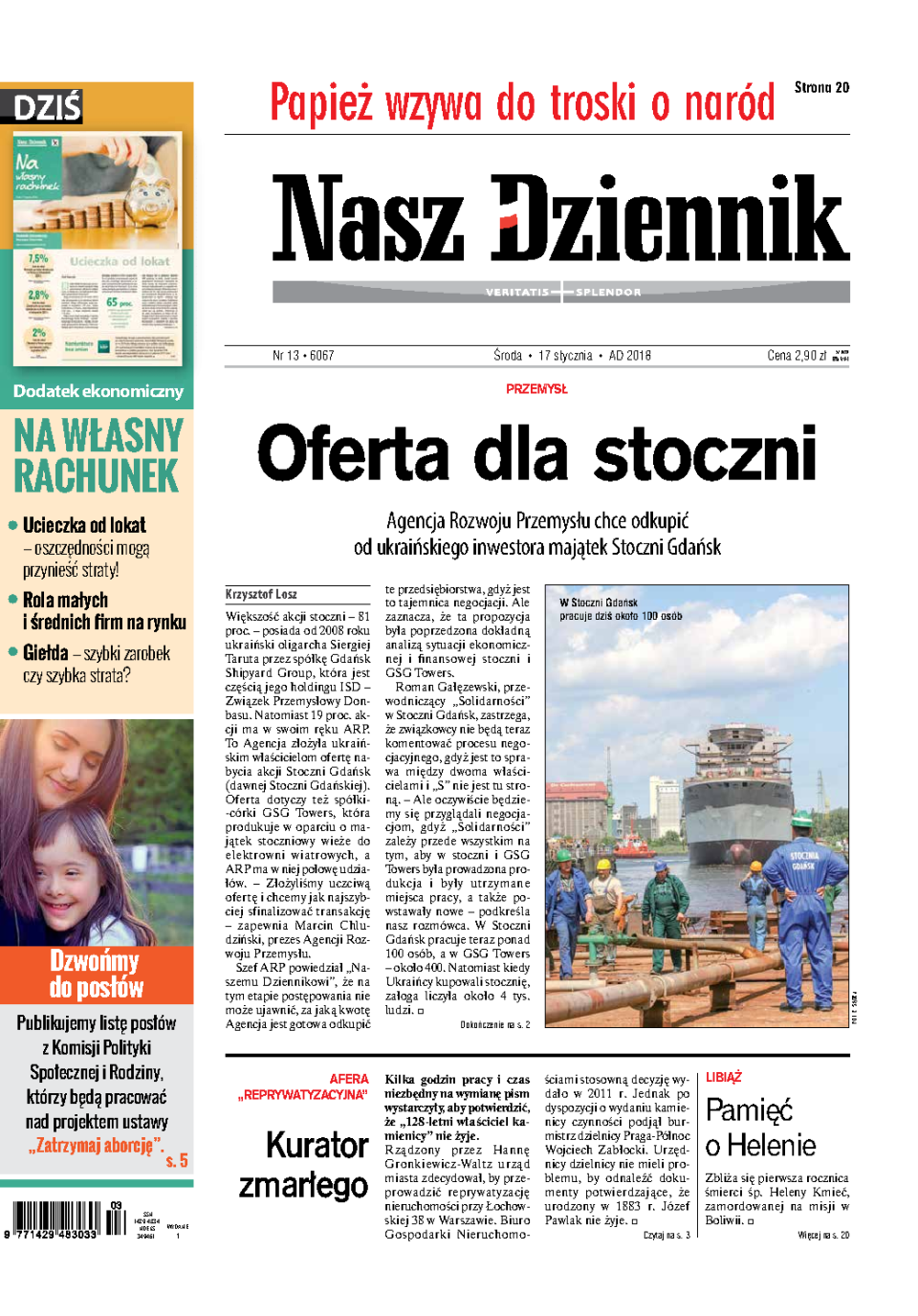 Nasz Dziennik z dnia 17.01.2018 wydanie PDF