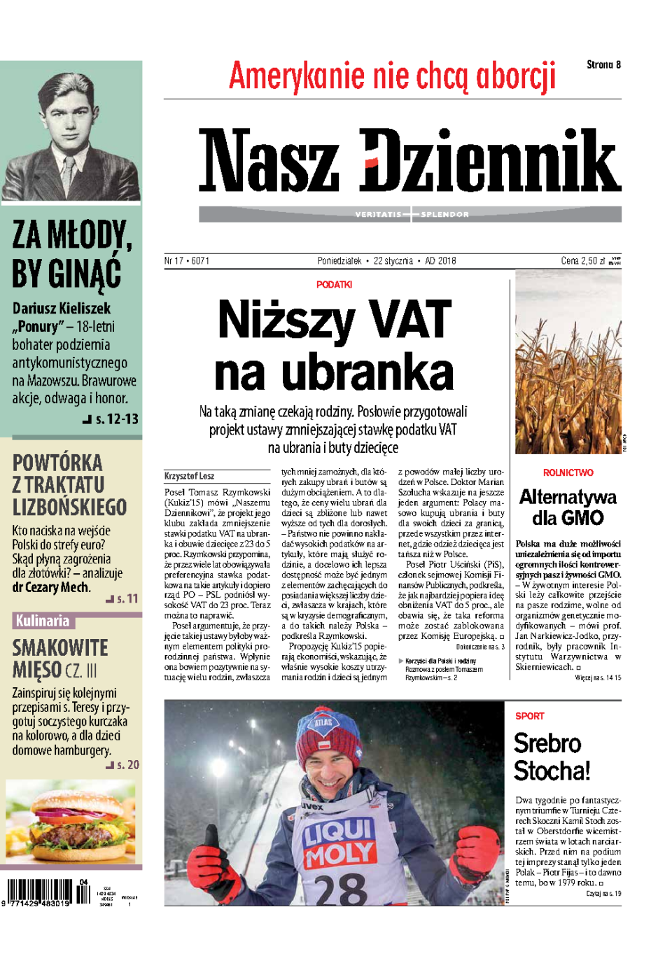 Nasz Dziennik z dnia 22.01.2018 wydanie PDF